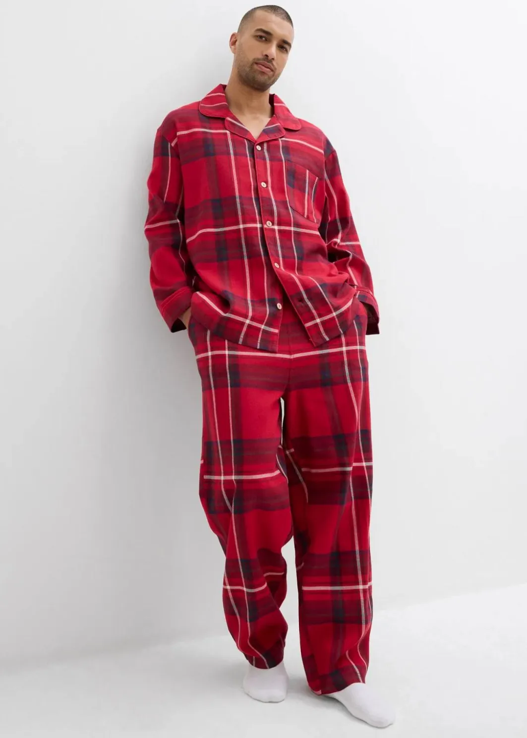 Hot Herren Flanell Pyjama aus weicher Baumwolle mit Geschenkbeutel Herren Pyjamas|Große Größen