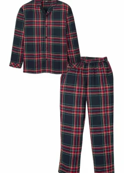 Herren bonprix Pyjamas|Große Größen|Herren Pyjama aus weichem Flanell mit Knopfleiste