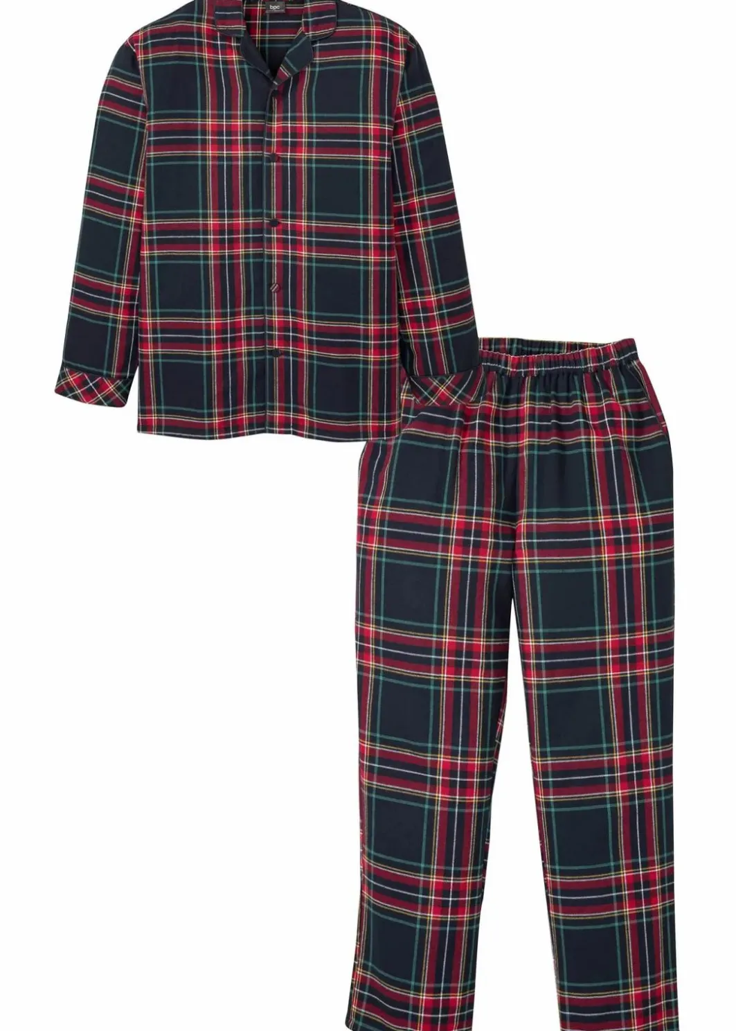 Herren bonprix Pyjamas|Große Größen|Herren Pyjama aus weichem Flanell mit Knopfleiste