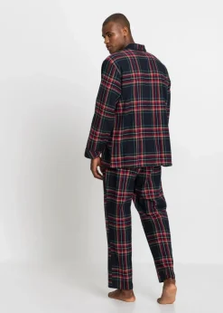 Herren bonprix Pyjamas|Große Größen|Herren Pyjama aus weichem Flanell mit Knopfleiste