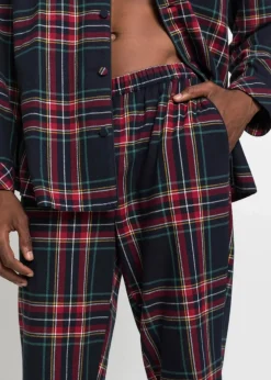 Herren bonprix Pyjamas|Große Größen|Herren Pyjama aus weichem Flanell mit Knopfleiste