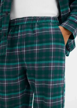 Herren bonprix Pyjamas|Große Größen|Herren Pyjama aus weichem Flanell mit Knopfleiste und langen Ärmeln
