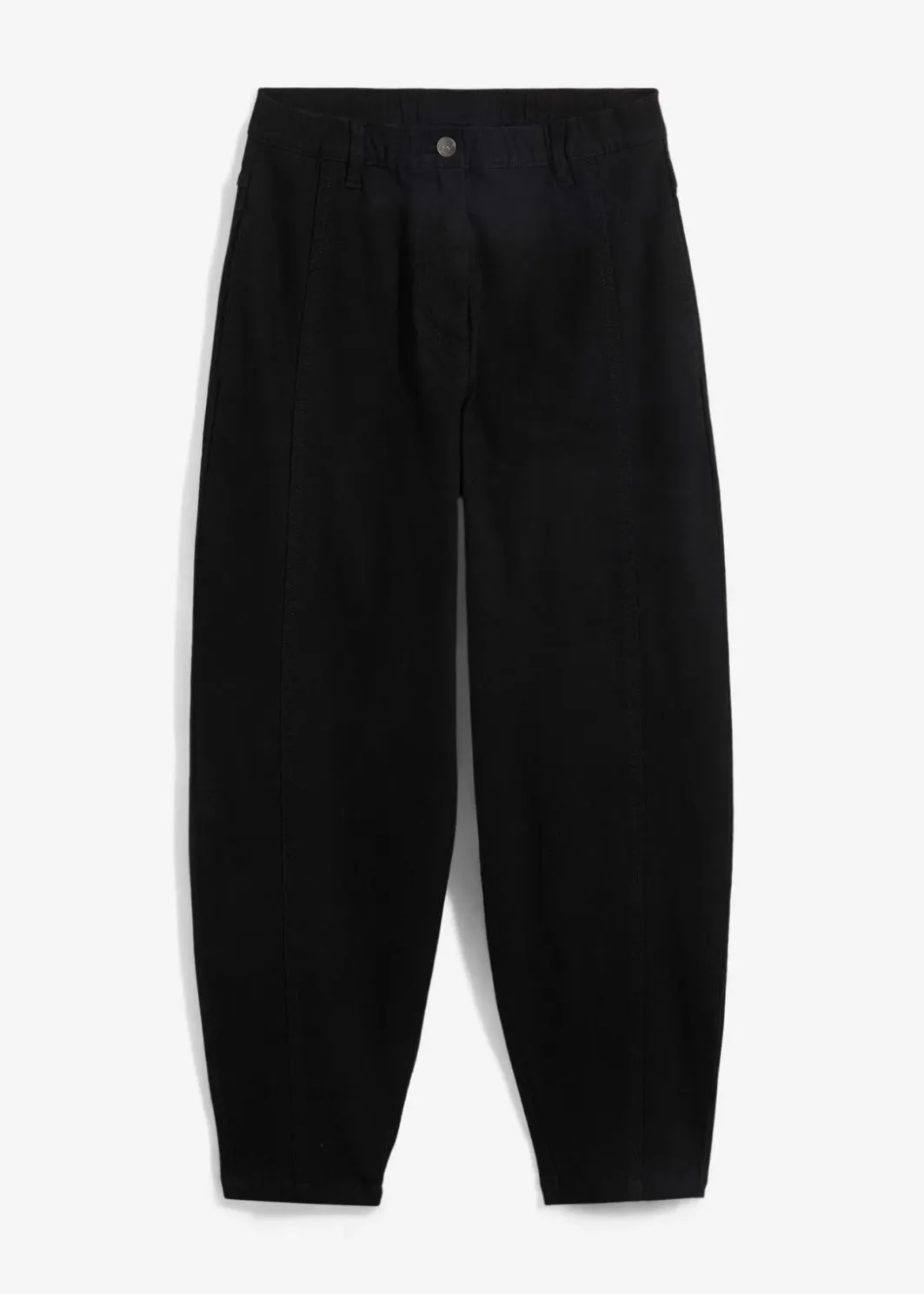 Damen bonprix Bekleidung·Kleider|Hosen|High Waist Barrel-Twillhose mit vorverlegten Seitennähten und Bequembund