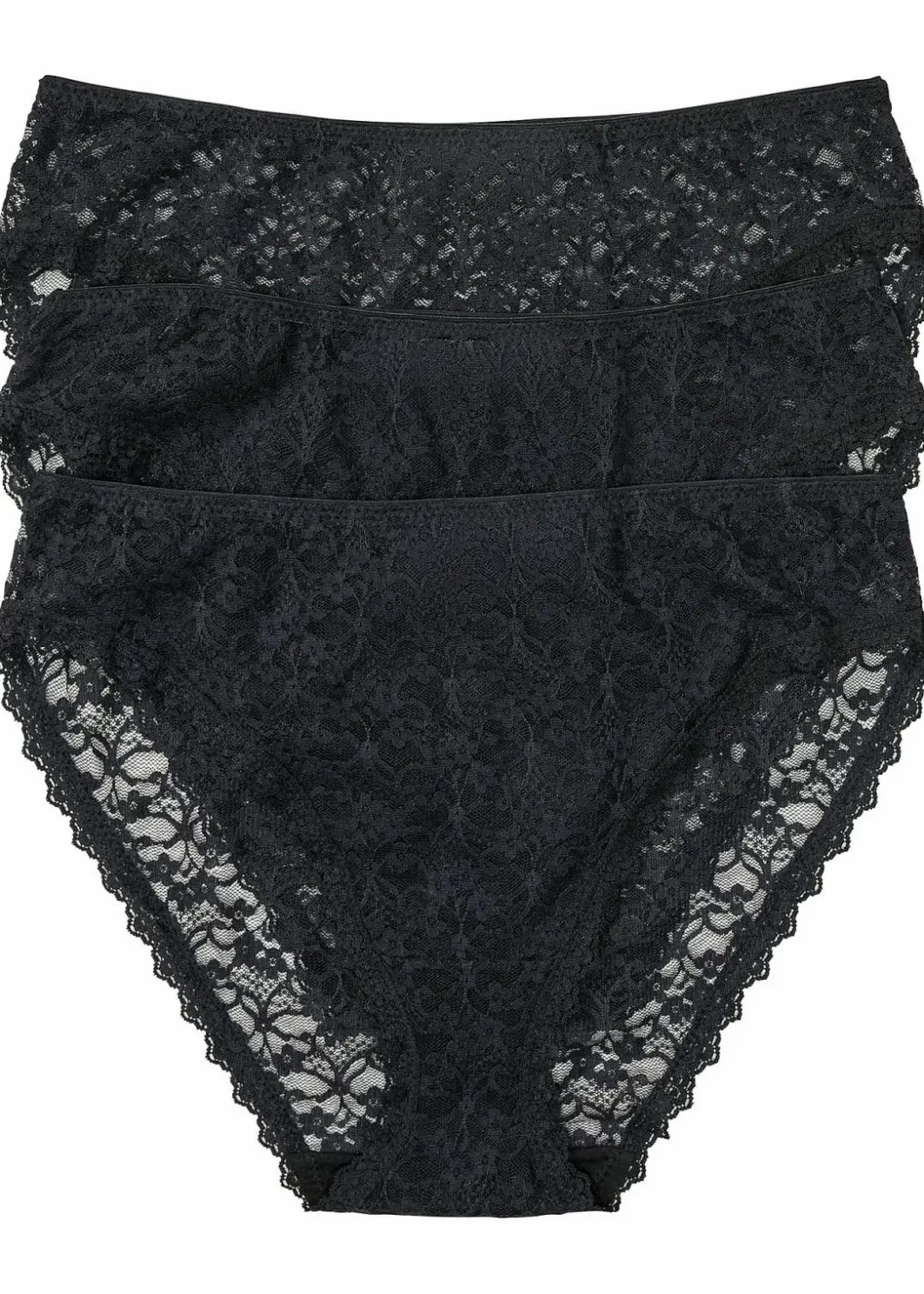 High-Leg Maxislip aus recycelter Spitze (3er Pack) Damen Wäsche·Höschen|Nachhaltigere Materialien