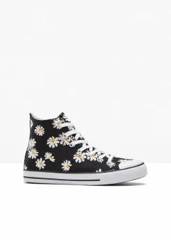 Damen bonprix Sneaker|High-Top-Sneaker aus Baumwoll-Canvas