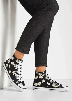 Damen bonprix Sneaker|High-Top-Sneaker aus Baumwoll-Canvas