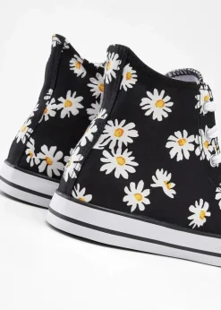 Damen bonprix Sneaker|High-Top-Sneaker aus Baumwoll-Canvas
