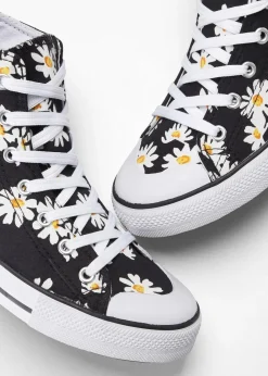 Damen bonprix Sneaker|High-Top-Sneaker aus Baumwoll-Canvas