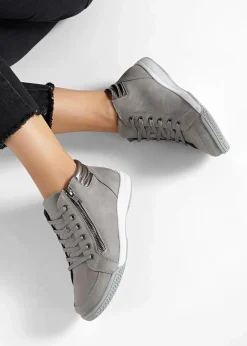 Damen bonprix Gefütterte Winterschuhe|Sneaker|High-Top-Sneaker mit Reißverschluss