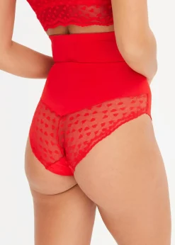 Damen bonprix Wäsche·Shapewear|Wäsche·Höschen|Highwaist Shape Panty mit Herzchenspitze und starker Formkraft