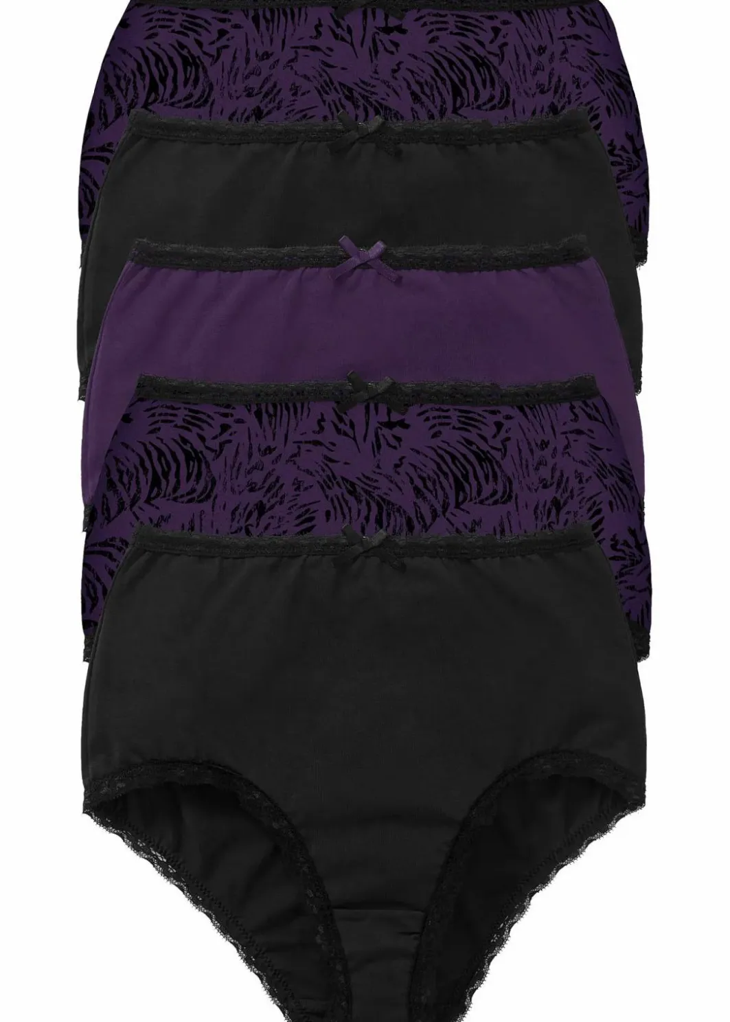 Damen bonprix Wäsche·Baumwollunterwäsche|Wäsche·Höschen|Highwaist Slip (5er Pack)