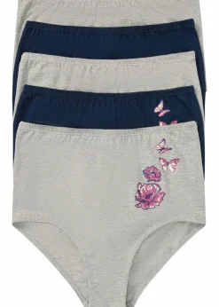 Damen bonprix Höschen|Baumwollunterwäsche|Highwaist Slip (5er Pack)
