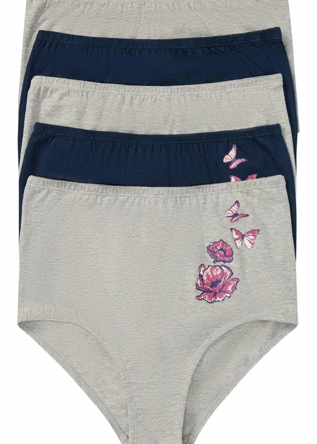 Damen bonprix Höschen|Baumwollunterwäsche|Highwaist Slip (5er Pack)