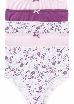 Damen bonprix Wäsche·Baumwollunterwäsche|Wäsche·Höschen|Highwaist Slip (5er Pack)