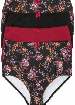 Damen bonprix Wäsche·Baumwollunterwäsche|Wäsche·Höschen|Highwaist Slip mit Baumwolle (4er Pack)