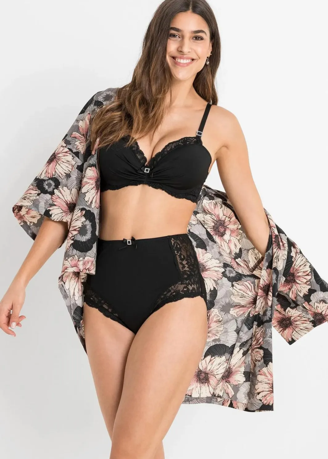 Damen bonprix Wäsche·Dessous|Wäsche·Höschen|Highwaist Slip mit zarter Spitze