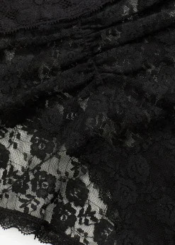 Damen bonprix Wäsche·Höschen|Höschen|Highwaist Slip aus Spitze mit Raffung (4er Pack)