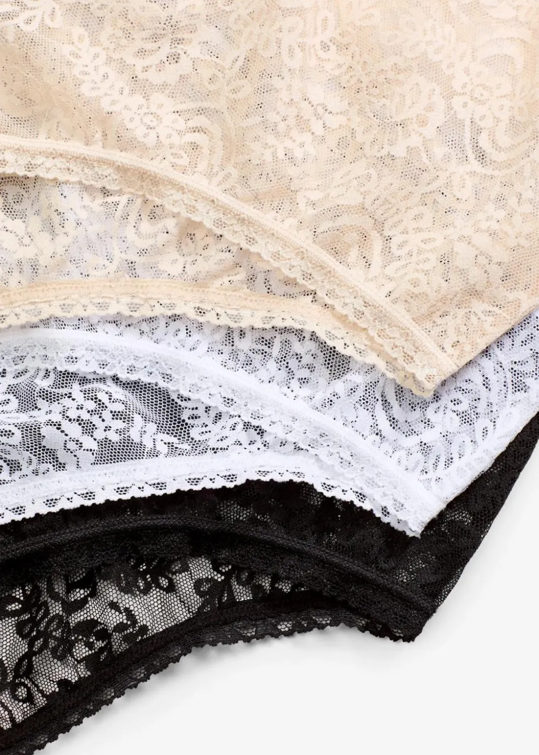 Damen bonprix Nachhaltigere Materialien|Höschen|Highwaist Slip aus Spitze (3er Pack)