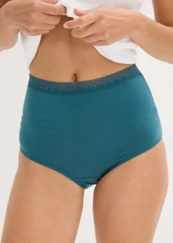 Damen bonprix Höschen|Baumwollunterwäsche|Highwaist Slip mit Baumwolle (3er Pack)