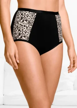 Damen bonprix Wäsche·Baumwollunterwäsche|Wäsche·Höschen|Highwaist Slip mit Bio-Baumwolle (4er Pack)