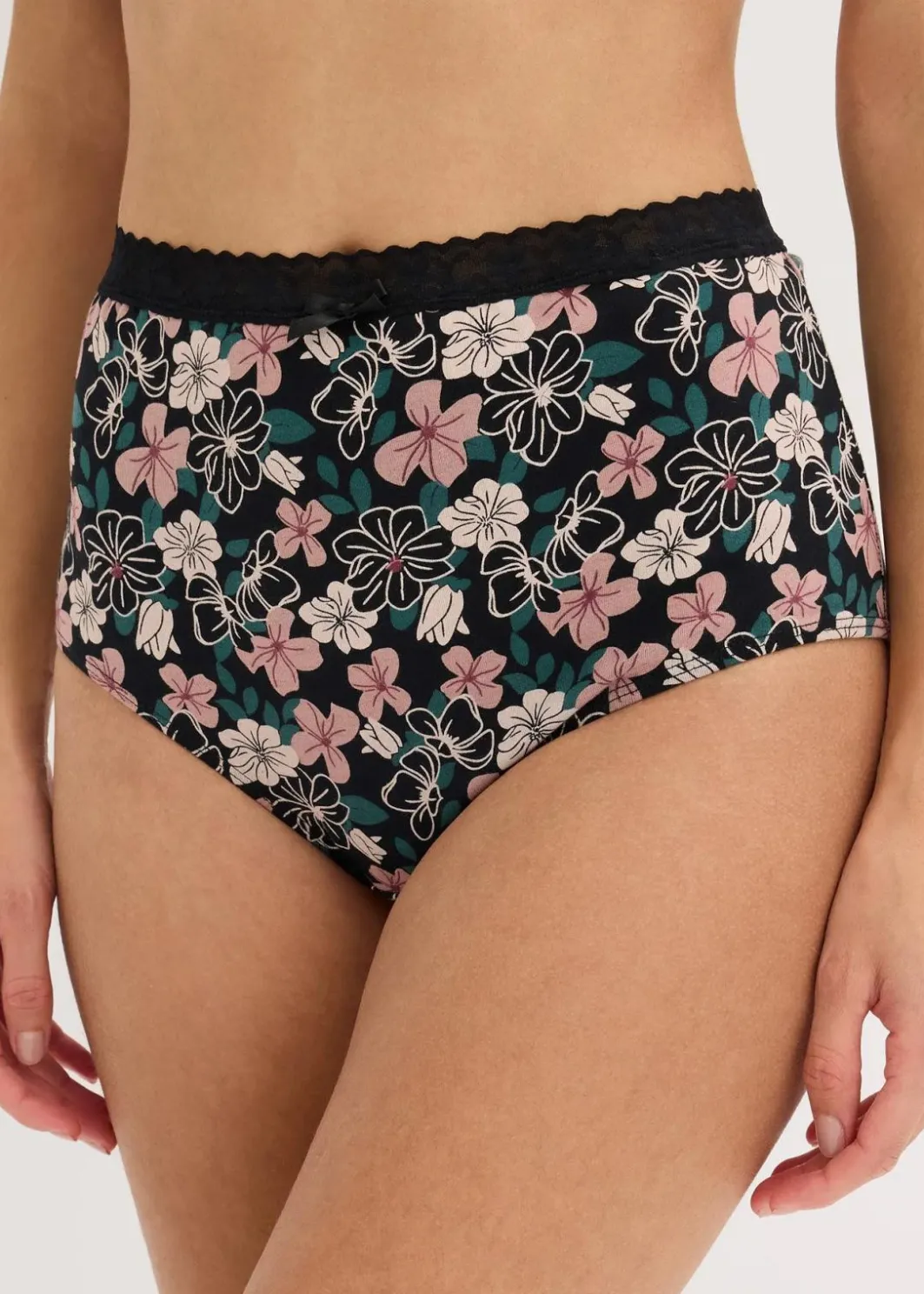 Damen bonprix Wäsche·Baumwollunterwäsche|Wäsche·Höschen|Highwaist Slip mit Bio-Baumwolle (4er Pack)
