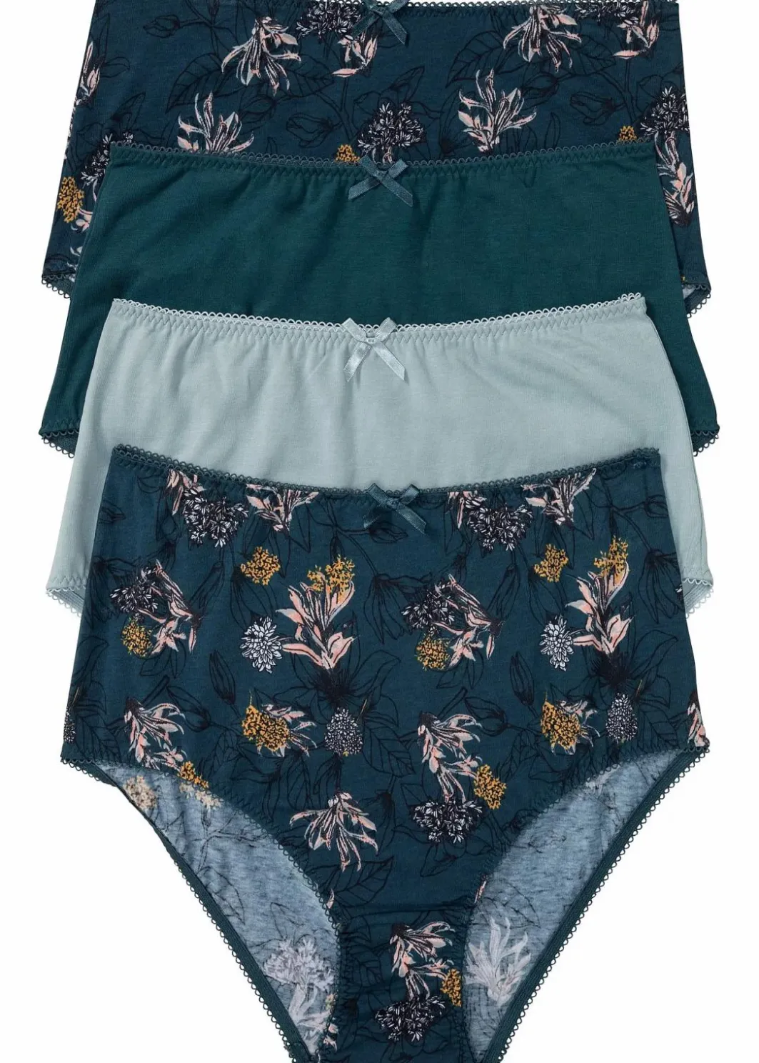 Damen bonprix Wäsche·Baumwollunterwäsche|Wäsche·Höschen|Highwaist Slip mit Bio-Baumwolle (4er Pack)