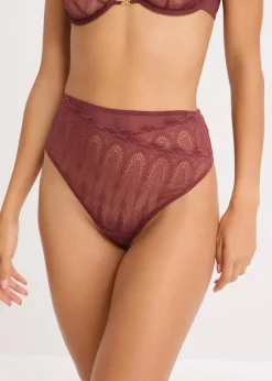 Damen bonprix Wäsche·Dessous|Wäsche·Höschen|Highwaist String mit feiner Spitze