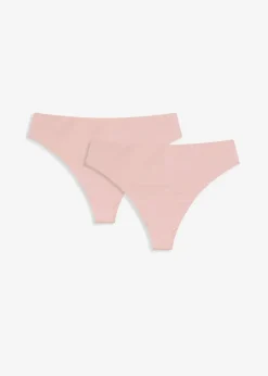Damen bonprix Höschen|Highwaist String mit Glanzeffekt (2er Pack)