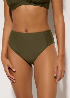 New Highwaist-Bikinihose mit hohem Beinausschnitt Damen Nachhaltigere Materialien|Bademode·Tankinis
