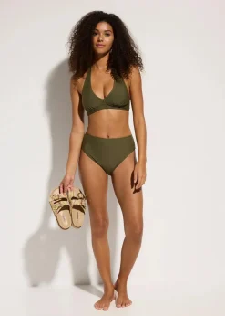 New Highwaist-Bikinihose mit hohem Beinausschnitt Damen Nachhaltigere Materialien|Bademode·Tankinis