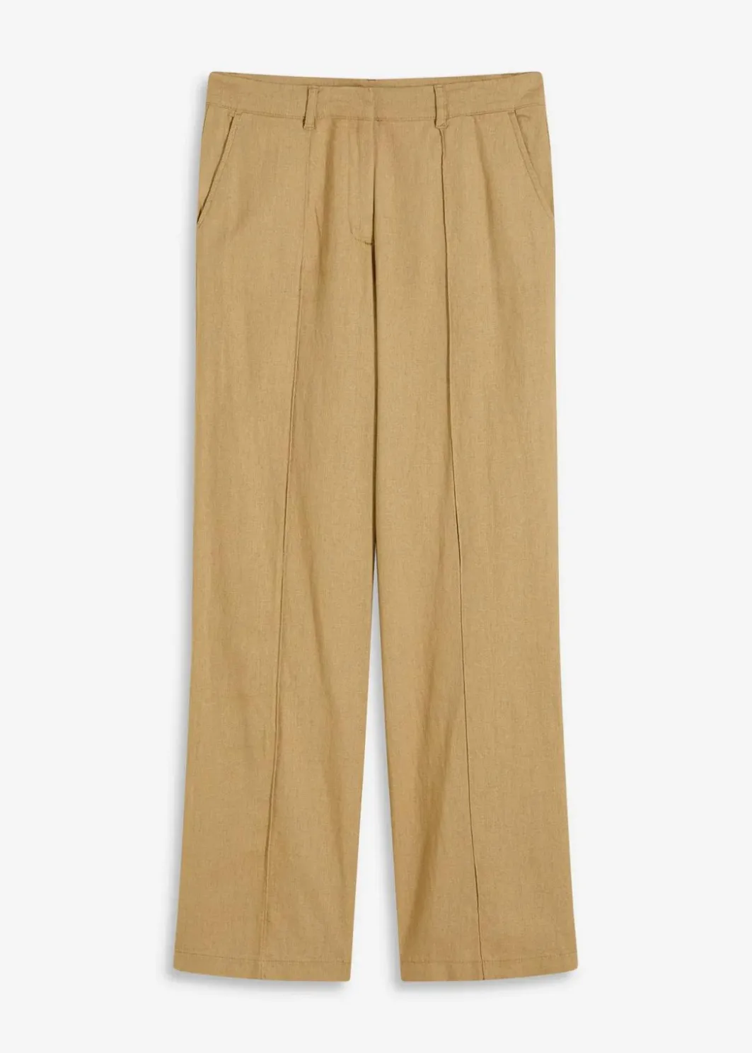 Online Highwaist-Bundfaltenhose mit Leinen Damen Hosen