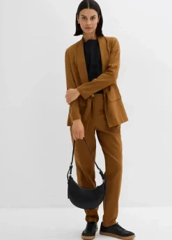 Best High-Waist-Hose aus Leinen-Viskose-Mix Damen Nachhaltigere Materialien|Hosen
