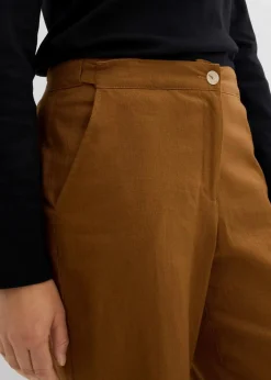 Best High-Waist-Hose aus Leinen-Viskose-Mix Damen Nachhaltigere Materialien|Hosen