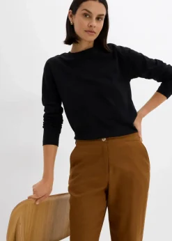 Best High-Waist-Hose aus Leinen-Viskose-Mix Damen Nachhaltigere Materialien|Hosen