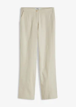 Damen bonprix Nachhaltigere Materialien|Hosen|High-Waist-Hose aus Leinen-Viskose-Mix
