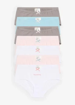 Kinder bonprix Mehrfachpacks|Mädchen·Unterwäsche|Hipster mit weicher Bio-Baumwolle mit Satin-Schleife (7er Pack)