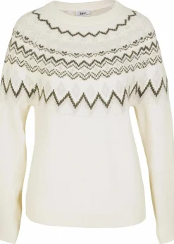 Damen bonprix Bekleidung·Umstandsmode|Pullover & Strickjacken|Hochgeschlossener Norweger-Pullover