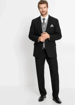 Hochzeitsanzug mit Weste und Plastron (5-tlg. Set), Regular Fit Herren Große Größen|Anzüge & Sakkos