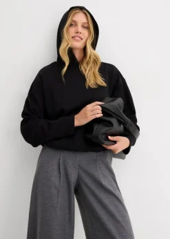 Damen bonprix Bekleidung·Blusen & Tuniken|Sweat|Hoodie aus leicht glänzendem Viskose-Mix