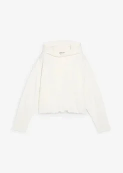 Damen bonprix Sweat|Bekleidung·Blusen & Tuniken|Hoodie aus leicht glänzendem Viskose-Mix