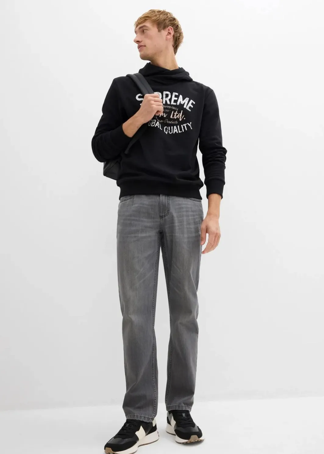 New Hoodie aus weichem Baumwoll-Mix Herren Große Größen|Sweat