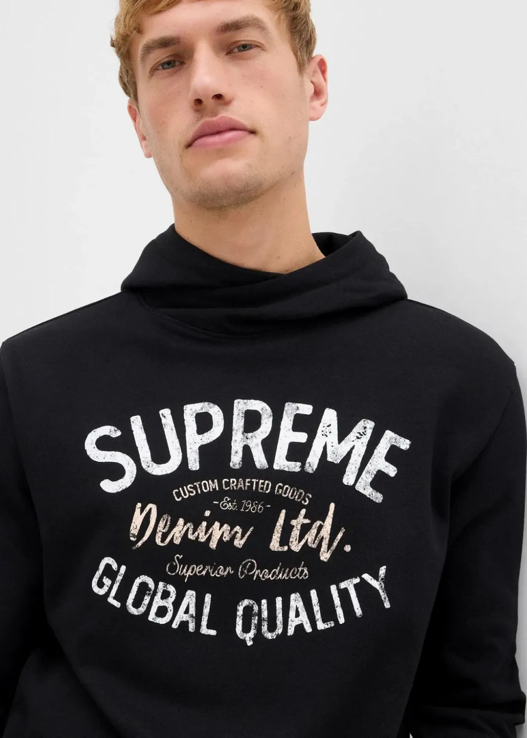 New Hoodie aus weichem Baumwoll-Mix Herren Große Größen|Sweat