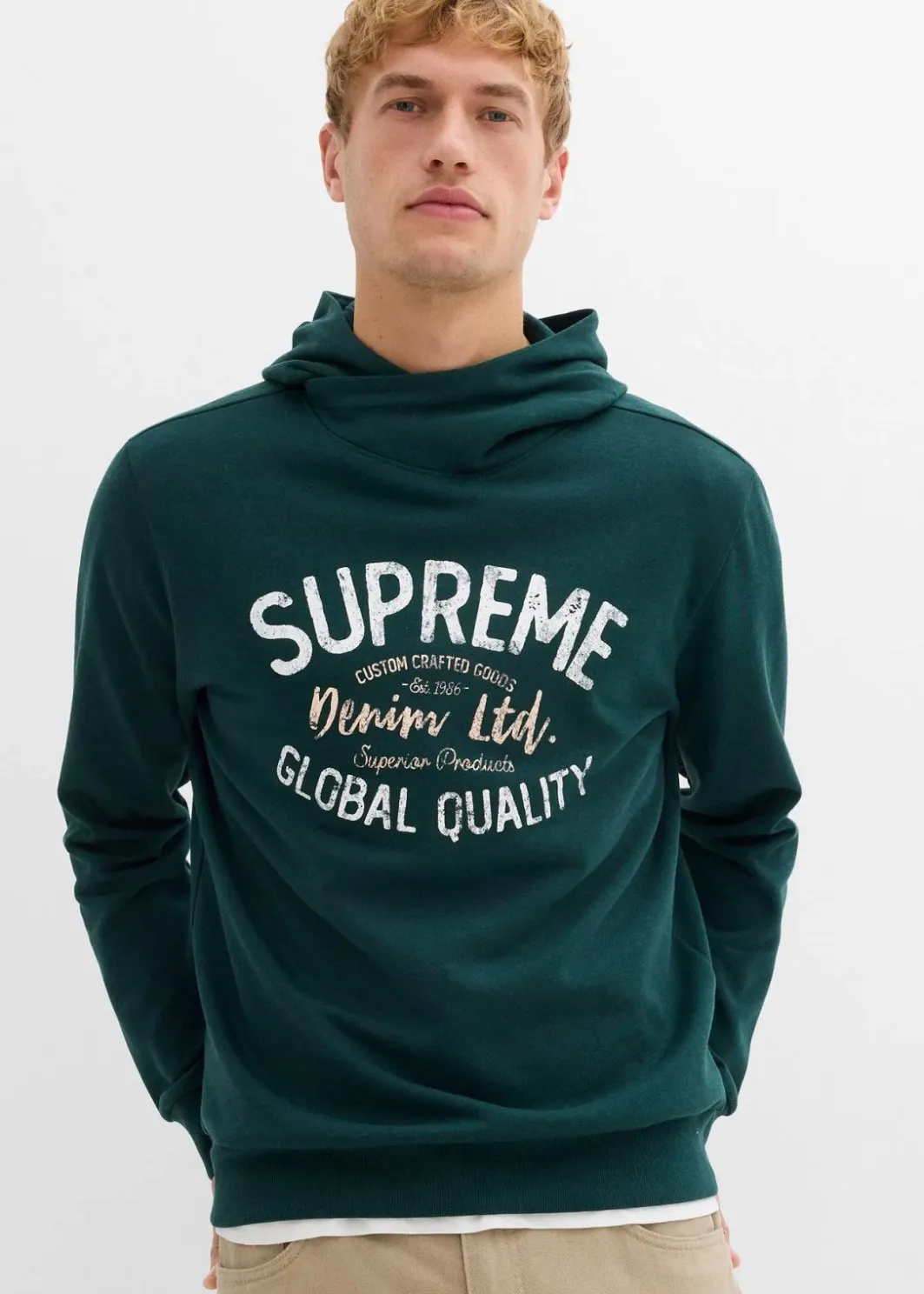 Best Hoodie aus weichem Baumwoll-Mix Herren Sweat|Große Größen