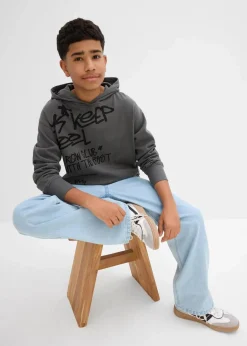 Kinder bonprix Jungen 2-8 Jahre·Nachhaltigere Materialien|Jungen 9-16 Jahre·Sweat & Strick|Hoodie mit Graffiti-Print aus reiner Bio-Baumwolle