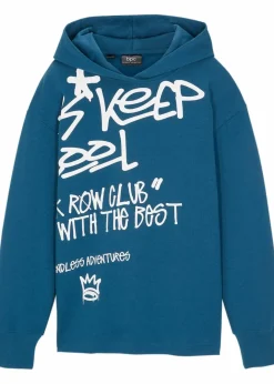 Kinder bonprix Jungen 9-16 Jahre·Sweat & Strick|Jungen 2-8 Jahre·Nachhaltigere Materialien|Hoodie mit Graffiti-Print aus reiner Bio-Baumwolle