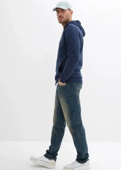 Herren bonprix Große Größen|Sweat|Hoodie mit Lederimitat Details
