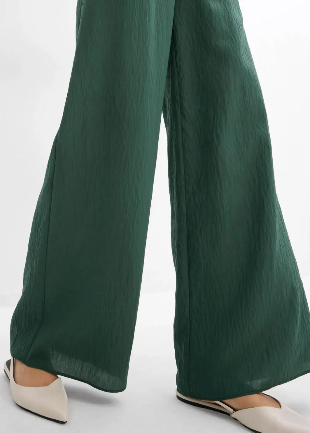Damen bonprix Hosen|Zweiteiler & Sets|Hose aus aus strukturiertem Crinkle-Viskose-Mix