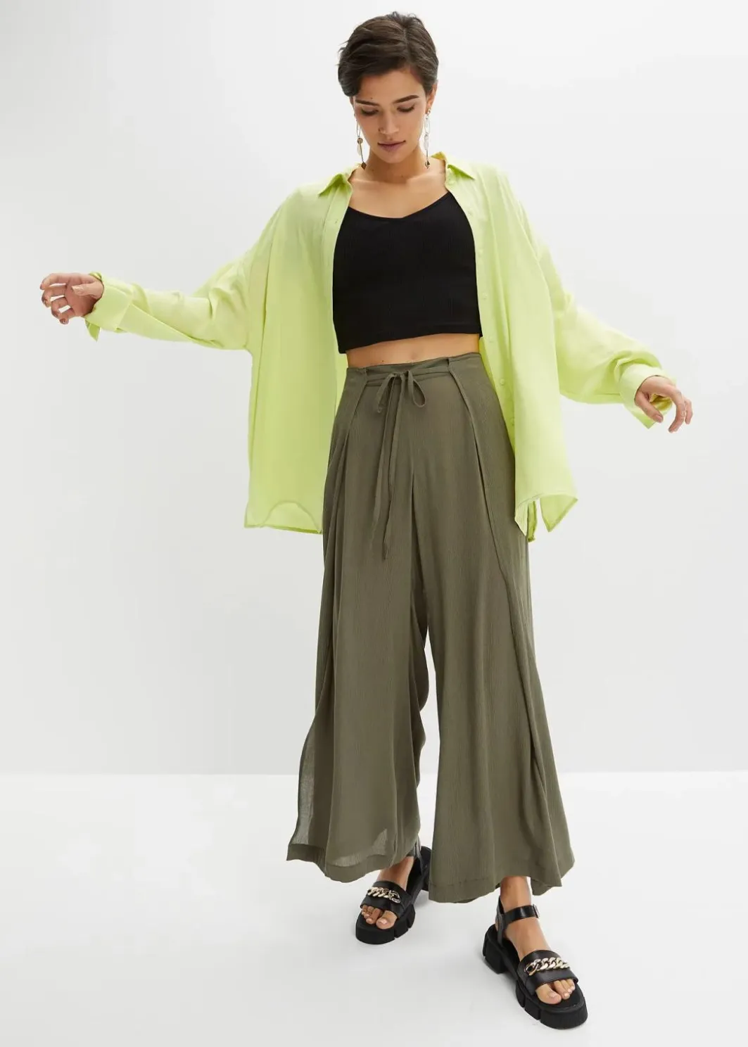 Damen bonprix Bekleidung·Kleider|Hosen|Hose aus fließender Viskose