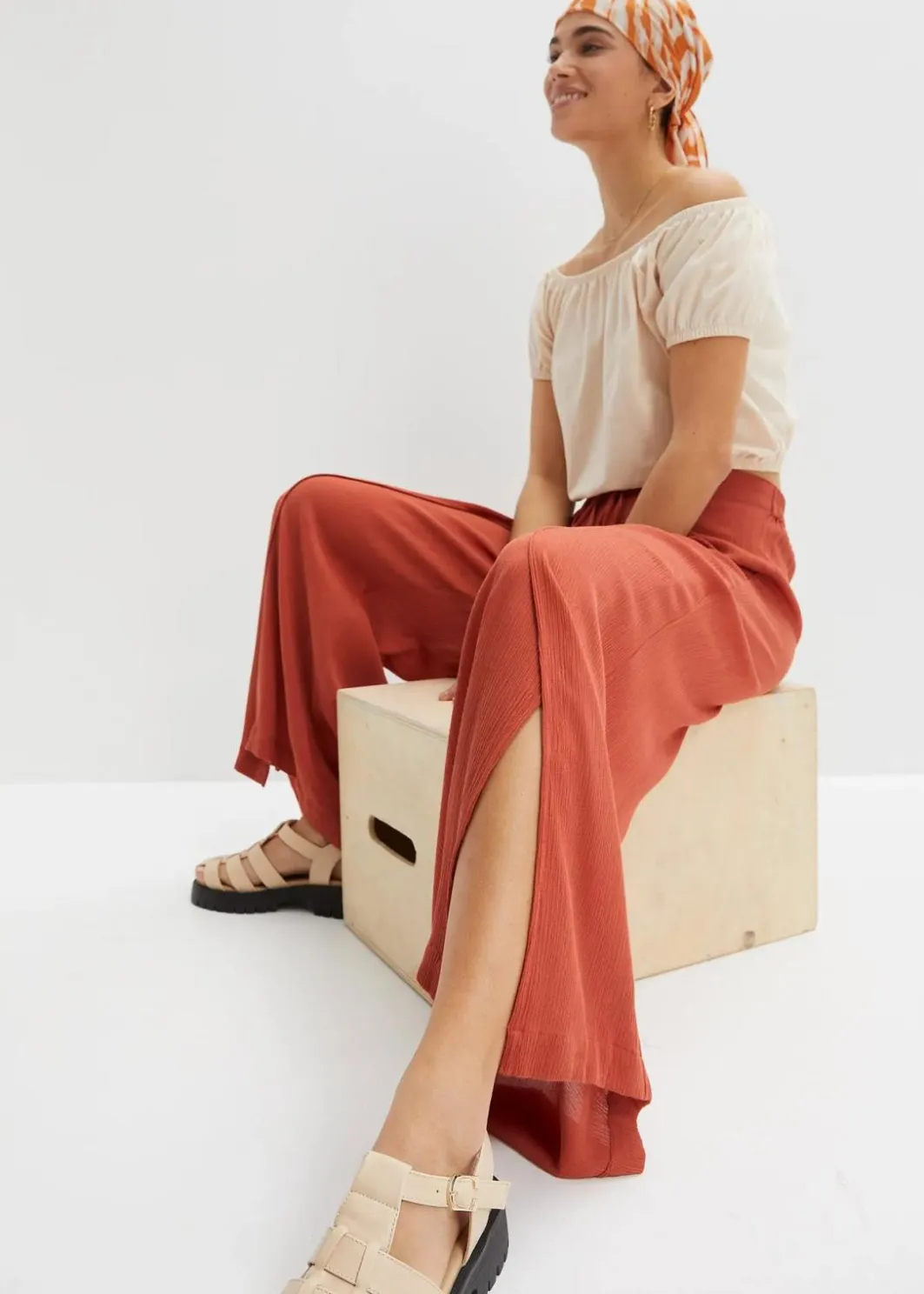 Damen bonprix Nachhaltigere Materialien|Hosen|Hose aus fließender Viskose