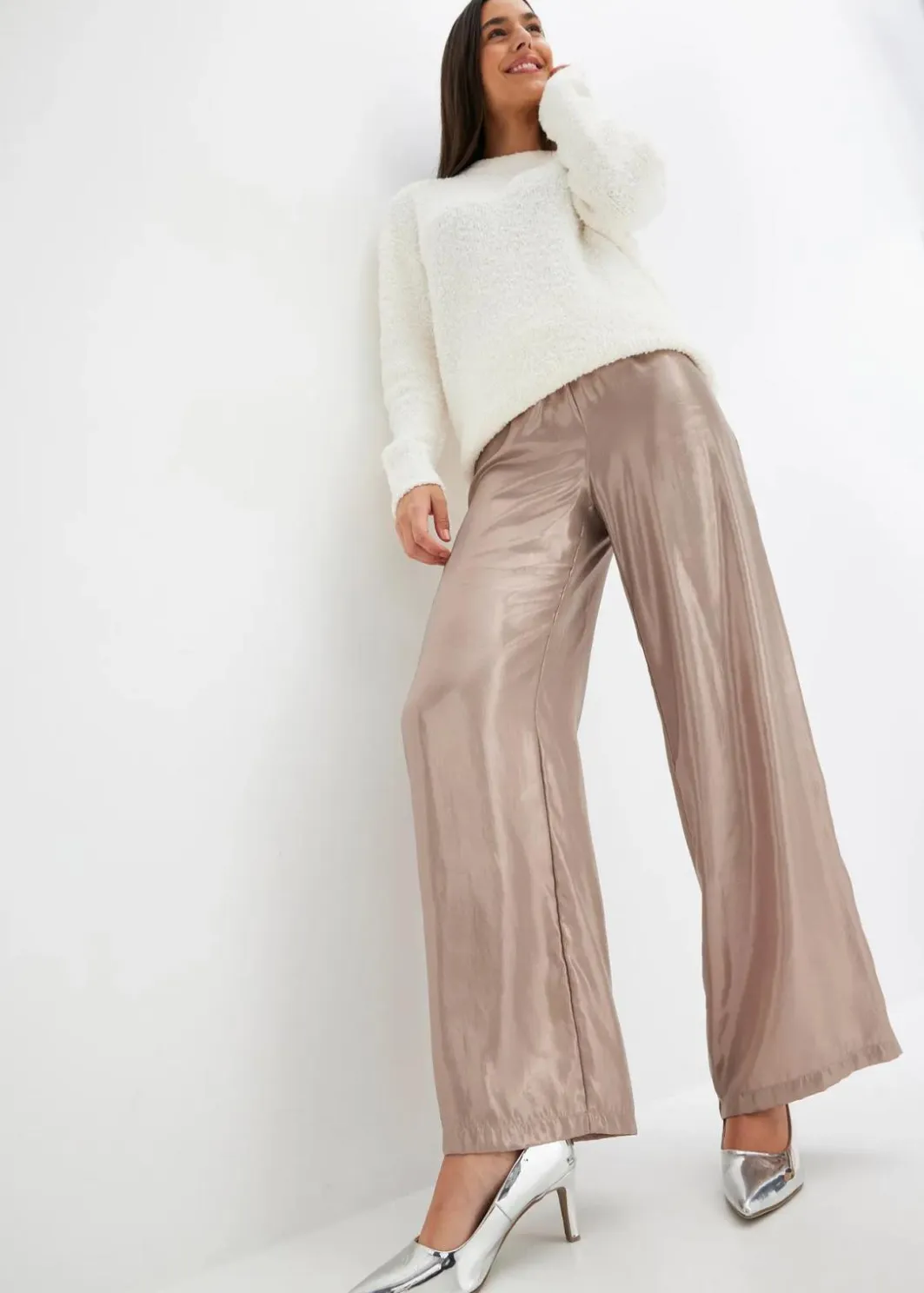Damen bonprix Bekleidung·Kleider|Hosen|Hose aus glänzendem Satin